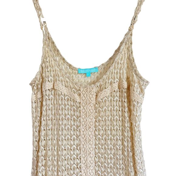 MELISSA ODABASH KHLOE GOLD KNIT OVER THE SHOULDER DRESS - Picture 5 of 7